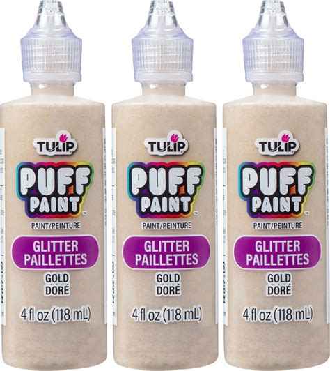 Tulip Puff Paint Glitter Gold 4 fl oz Paquete de 3 : Amazon.com.mx ...