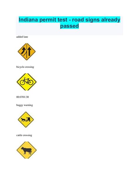 Image result for Indiana Permit Test Signs
