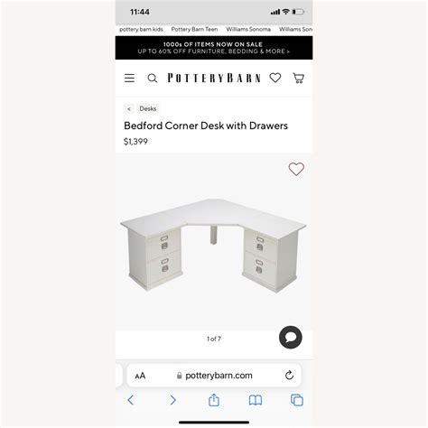 Pottery Barn Corner Desk - AptDeco