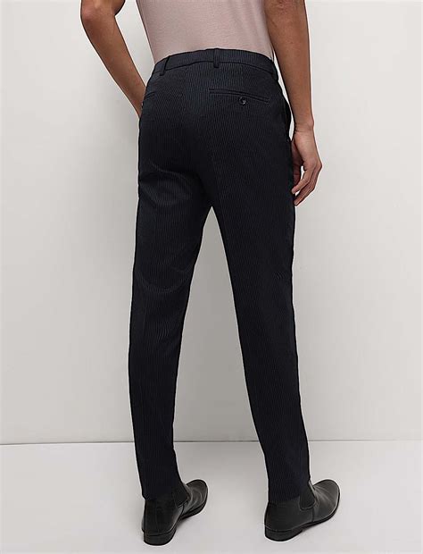 Buy Mid Waist Pinstripe Slim Fit Trousers at Marks & Spencer