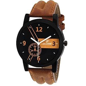 Dezine Analog Black Dial MenBoy's Watch-DZ-GR059-BLK-BRW : Amazon.in ...