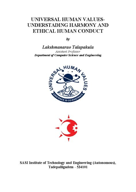 UHV UNIT I - pdf is valueble - UNIVERSAL HUMAN VALUES- UNDERSTADING ...