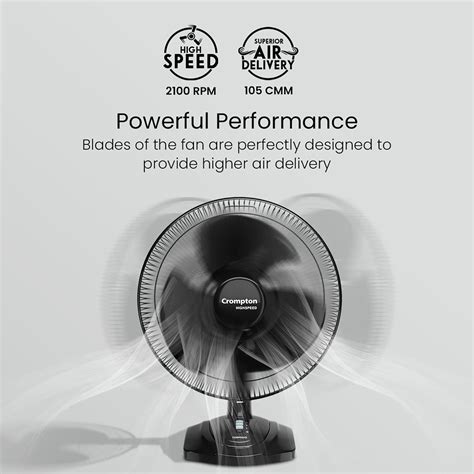 Buy Crompton Torpedo 400mm 3 Blade High Speed Torpedo Table Fan (Smooth ...