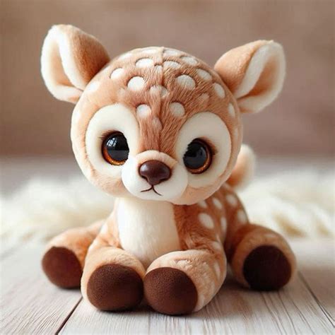 pastel brown white baby deer fawn plushie stuffed animal | Stuffed ...