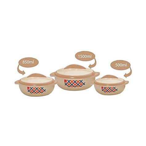 Buy Cello Sizzler Casseroles Gift Set Beige 3 Pcs Online At Best Price ...