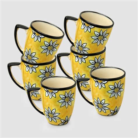 Buy ExclusiveLane Ceramic Coffee Mugs Set of 6 | 'Californian ...