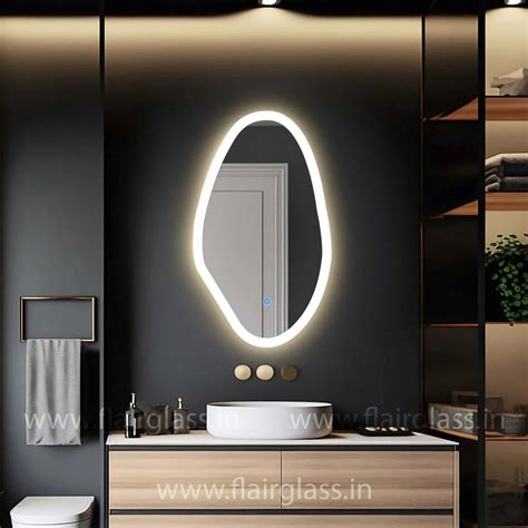 LED Mirror - Natural LED Bathroom Mirror, Irregular Led Mirror for ...