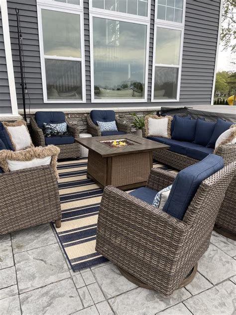 allen + roth Winthrop 42-in 55000-BTU Brown Aluminum Square Propane Gas ...