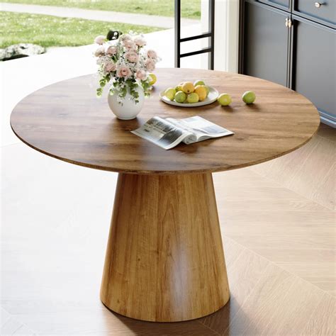 45'' Round Dining Table, Small Round Dining Table, Wood Dinner Table ...
