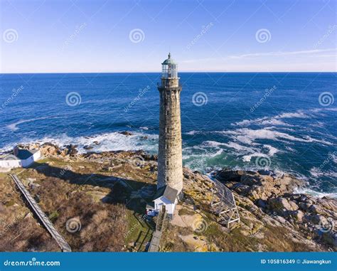 Thacher Island Lighthouse, Cape Ann, Massachusetts Stock Image - Image ...