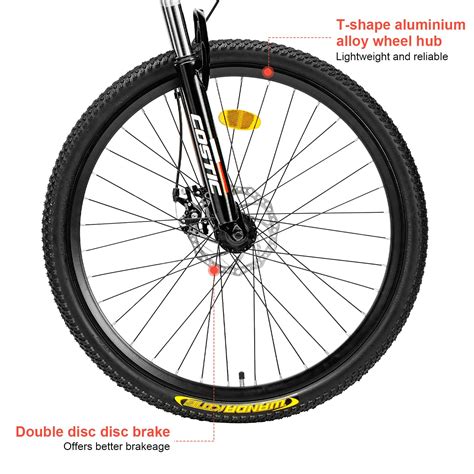 Costic Adult Mountain Bike,21 Speeds Drivetrain,Steel Frame 26 Inch ...
