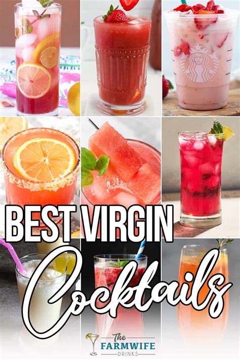 photo collage of non-alcoholic drink recipes with text which reads best ...
