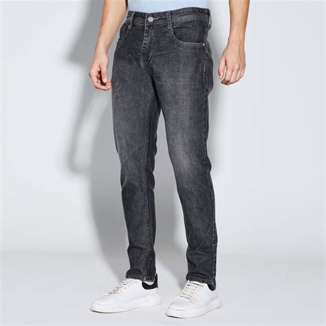 Mid Olive Slim Fit Jeans For Men – D Land