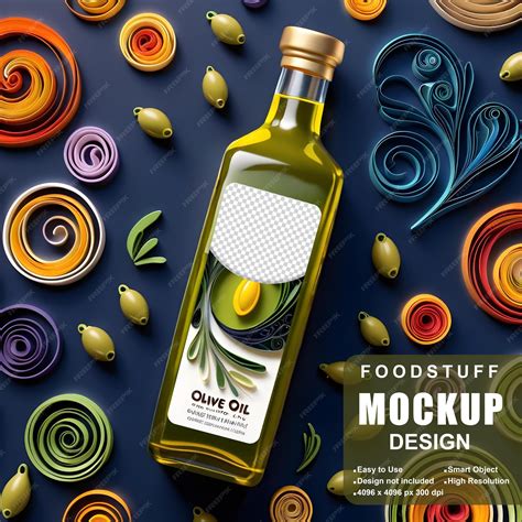 Premium PSD | Olive oil bottle mockup