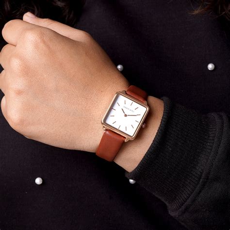 Joker & Witch White Dial Brown Faux Leather Watch for Women Online