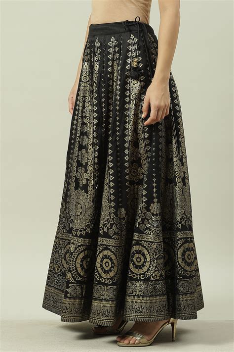 Black Art Silk Skirt