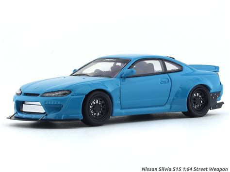 Nissan Silvia S15 blue 1:64 Street Weapon diecast scale model car ...