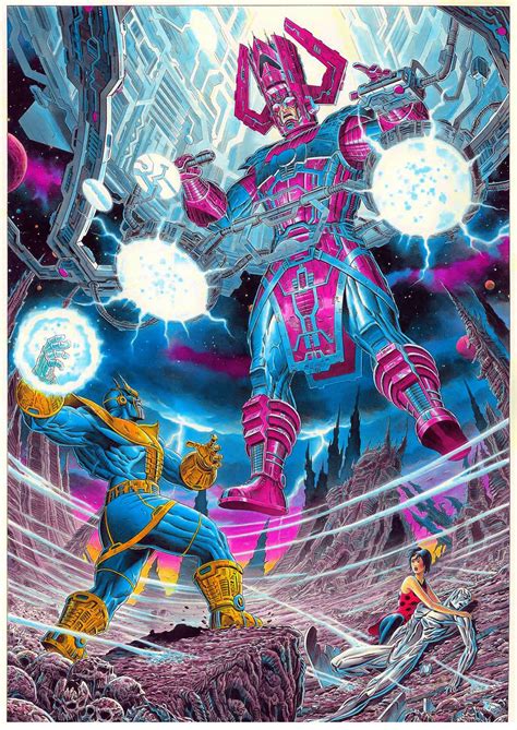 marvelmasterworks:“Thanos vs Galactus art by Giorgio Comolo, 2017 ...