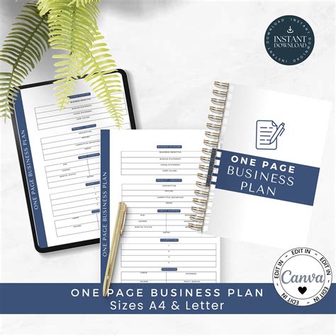 One Page Business Plan Template 的图像结果