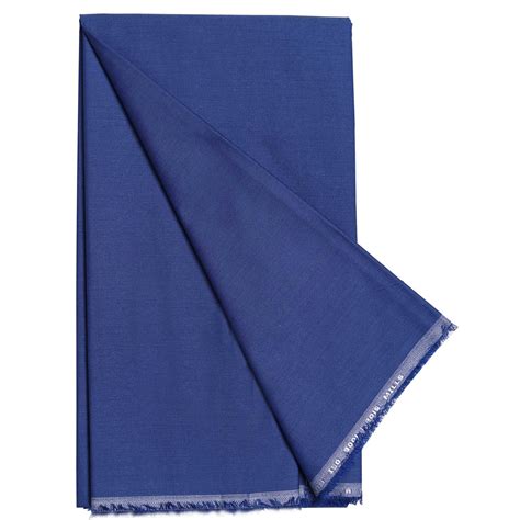 Solid Blue Men's Cotton Unstitched Shirt Fabric For Office Workwear ...