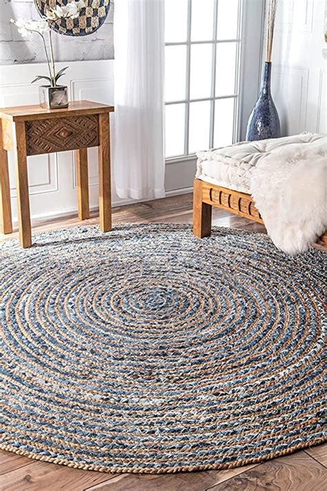 Buy shetherug Modern Braided Reversable Round Jute Carpet for Hall ...