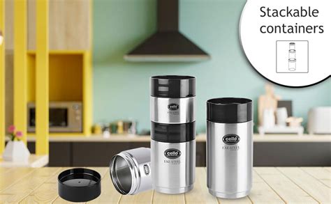 Buy CELLO Modu Stack 1000 ml Stainless Steel Storage Canister, 1 Unit ...