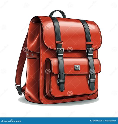 Illustration of a Simple and Medium-sized Backpack. Stock Illustration ...