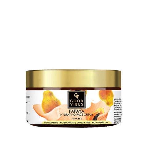 Good Vibes Papaya Hydrating Face Cream - 50 g - Hydrating and Radiating ...