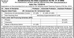 YMCAUST Recruitment 2017 Teaching, Non-Teaching Posts (07 Vacancies)