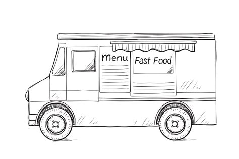 Food Truck Sketch Illustration