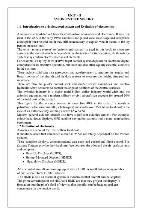 Avionics Technology notes - UNIT - II AVIONICS TECHNOLOGY 1 ...