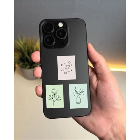 Minimal Aesthetic Stickers Pack – 42+ Pastel Line Art Stickers – Phone ...