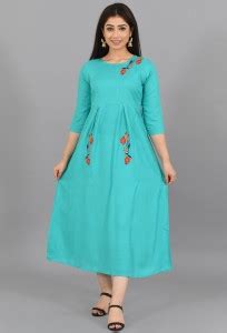 Cargo Sports Women Ethnic Dress Light Blue Ankle Length Dress - Buy ...