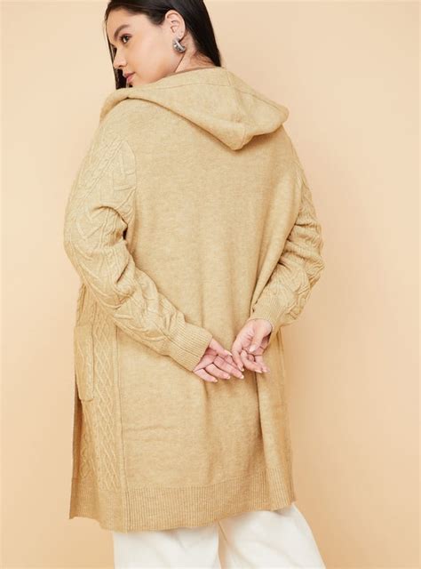 Buy Women Knit Hooded Longline Cardigan Online at just Rs. 1799.0 ...