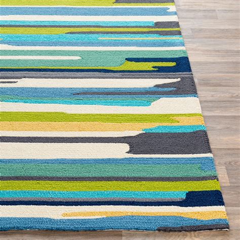 Mark&Day Outdoor Area Rugs, 5x8 Leader Modern Indoor/Outdoor Emerald ...