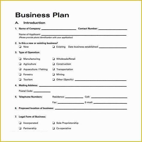 Free Fillable Business Plan Templates 的图像结果