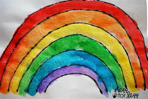 Black Glue and Salt Watercolor Rainbow - Salt Painting for Preschool ...