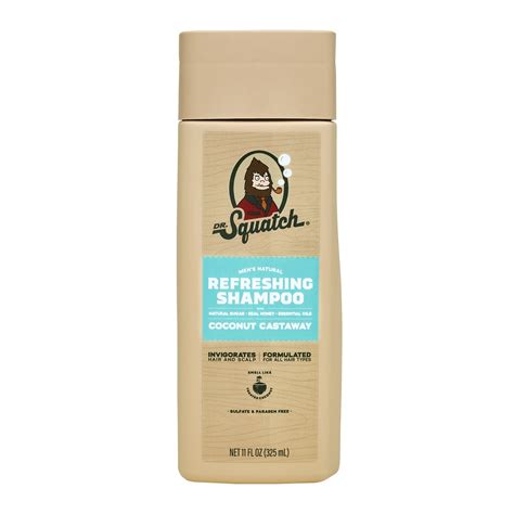 Dr. Squatch Coconut Castaway Natural Hair Shampoo for Men, 11 fl oz ...