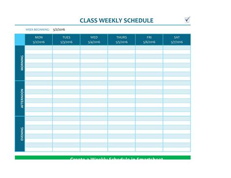 Free Printable Class Schedule Templates [Excel, Word, PDF] College ...