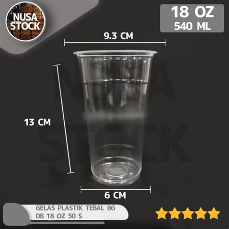 Jual GELAS PLASTIK CUP SEAL TEBAL 8G 18 OZ 540 ML 50 PC JUICE THAI TEA ...