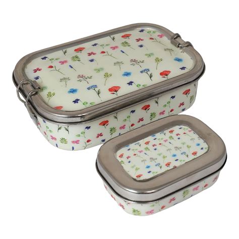 Floral Print Lunch Box | Meenakari Steel Tiffin Box Online