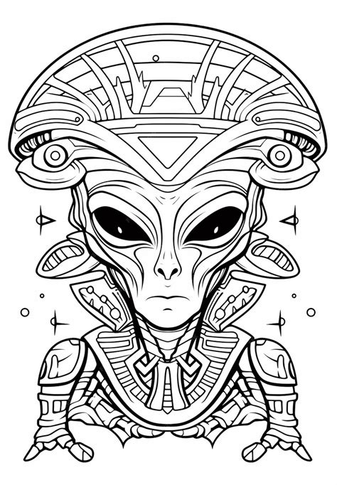 Alien Head Coloring Page 的图像结果