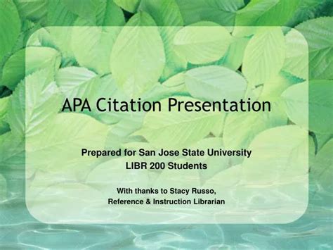 Image result for Presentation Citation Example