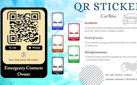 Emergency Contact QR Code Sticker for Car - Green : Amazon.in: Car ...