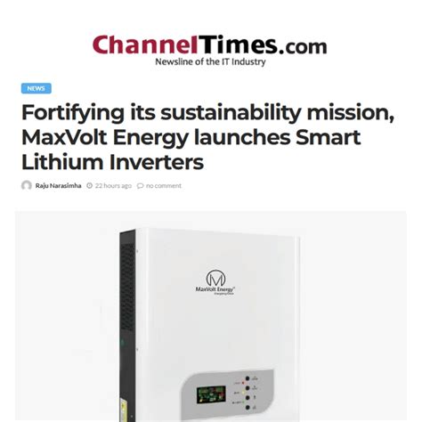 Revolutionizing Backup Power: MaxVolt’s Lithium Inverters Set a New ...