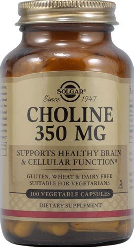 Solgar Choline -- 350 mg - 100 Vegetable Capsules - Vitacost