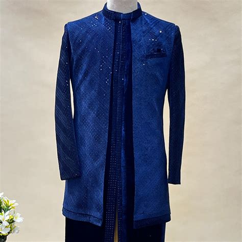 Royal Blue Velvet Designer Indo Western – RCM APPARELS PRIVATE LIMITED