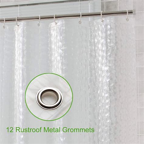 EVA Clear Shower Curtain Liner, Water Repellent Shower Curtain for ...