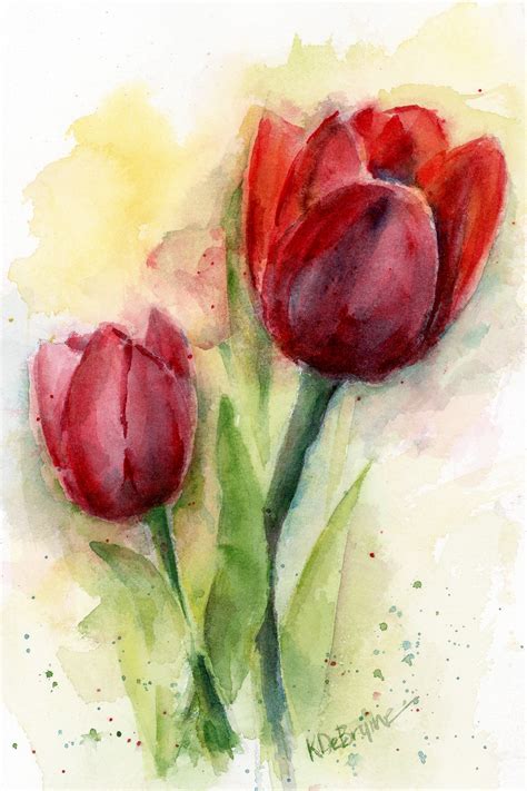 Tulips Watercolor Painting