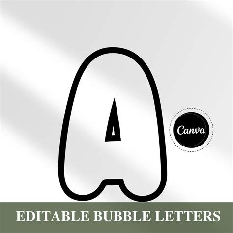 Large Alphabet Bubble Letters for Classroom Editable Size Big Letters ...